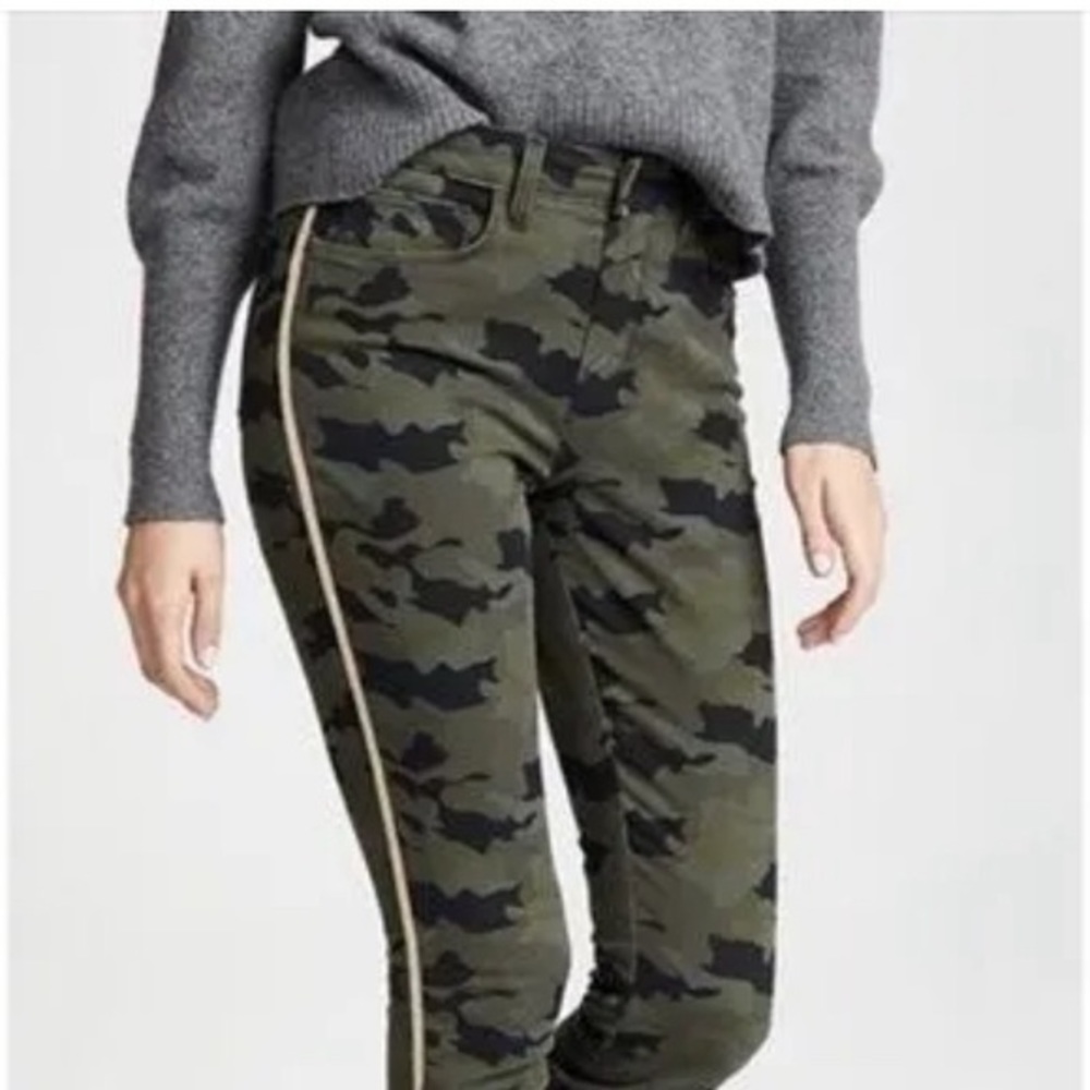 L'AGENCE Margot Cropped Camo Side Stripe Jeans 27